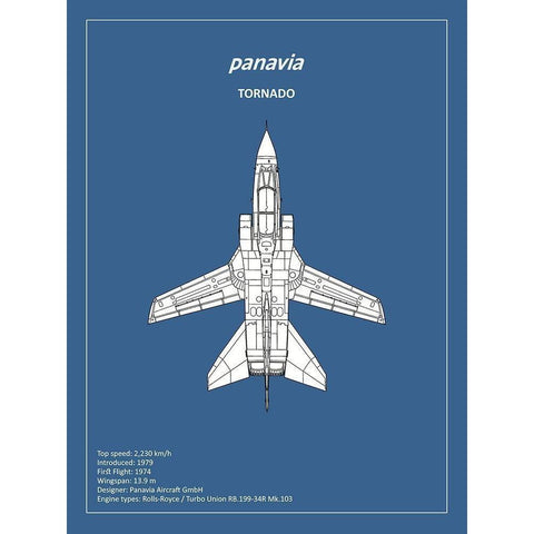 BP Panavia Tornado  Black Modern Wood Framed Art Print with Double Matting by Rogan, Mark