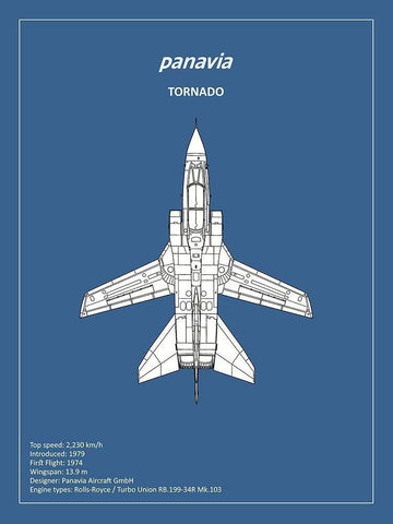 BP Panavia Tornado  White Modern Wood Framed Art Print with Double Matting by Rogan, Mark