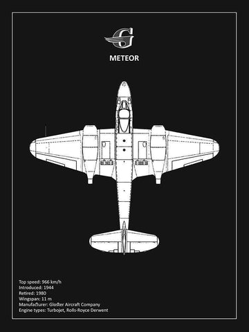 Gloster Meteor Black  White Modern Wood Framed Art Print with Double Matting by Rogan, Mark