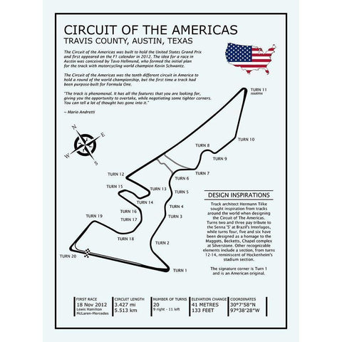 Circuit OfThe Americas White Modern Wood Framed Art Print by Rogan, Mark