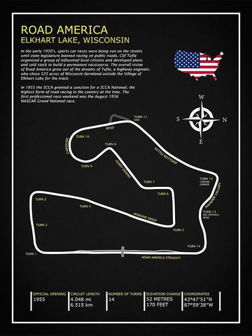 Road America BL White Modern Wood Framed Art Print with Double Matting by Rogan, Mark