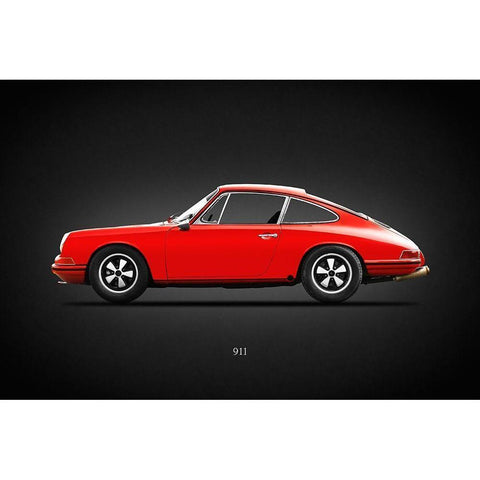 Porsche 911 1965 Gold Ornate Wood Framed Art Print with Double Matting by Rogan, Mark