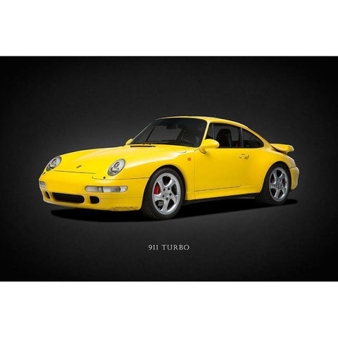 Porsche 911 Turbo 993 1997 White Modern Wood Framed Art Print by Rogan, Mark