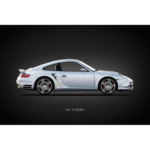 Porsche 911 Turbo 997 2007 White Modern Wood Framed Art Print by Rogan, Mark