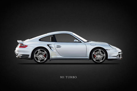 Porsche 911 Turbo 997 2007 White Modern Wood Framed Art Print with Double Matting by Rogan, Mark