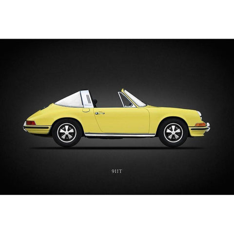 Porsche 911T Targa 1972 Gold Ornate Wood Framed Art Print with Double Matting by Rogan, Mark