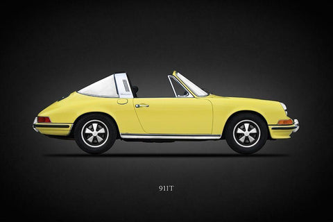 Porsche 911T Targa 1972 White Modern Wood Framed Art Print with Double Matting by Rogan, Mark