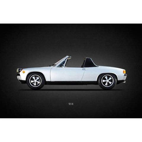 Porsche 914 1970 Black Modern Wood Framed Art Print with Double Matting by Rogan, Mark