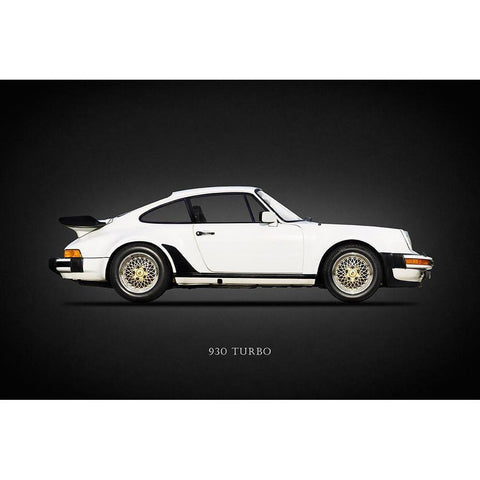 Porsche 930 Turbo 1978 Black Modern Wood Framed Art Print with Double Matting by Rogan, Mark