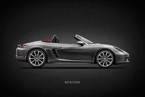 Porsche Boxster 718 White Modern Wood Framed Art Print with Double Matting by Rogan, Mark