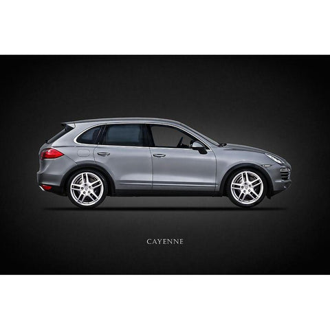 Porsche Cayenne Black Modern Wood Framed Art Print with Double Matting by Rogan, Mark