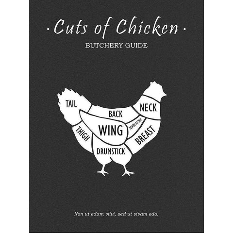 Butchery Chicken White Modern Wood Framed Art Print by Rogan, Mark