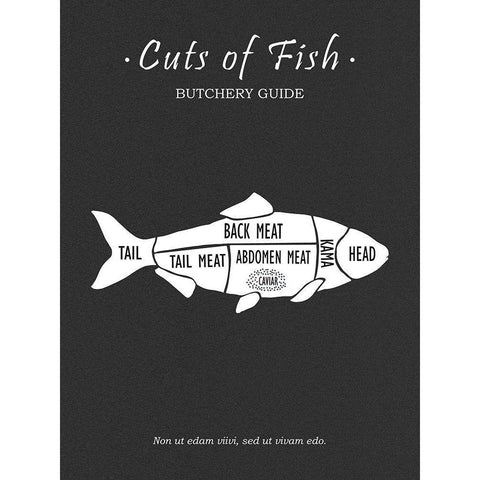 Butchery Fish White Modern Wood Framed Art Print by Rogan, Mark