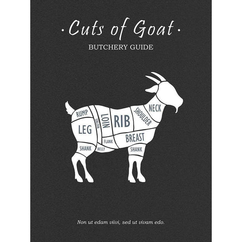 Butchery Goat Black Modern Wood Framed Art Print with Double Matting by Rogan, Mark