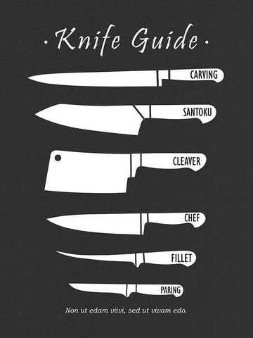 Butchery Knives White Modern Wood Framed Art Print with Double Matting by Rogan, Mark