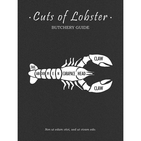 Butchery Lobster White Modern Wood Framed Art Print by Rogan, Mark