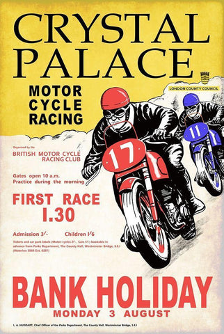 Crystal Palace Racing I White Modern Wood Framed Art Print with Double Matting by Rogan, Mark