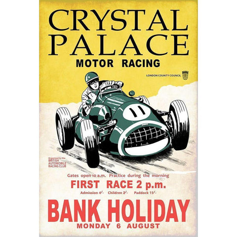 Crystal Palace Racing II Black Modern Wood Framed Art Print by Rogan, Mark