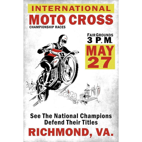 MotoCross Richmond VA  Black Modern Wood Framed Art Print with Double Matting by Rogan, Mark