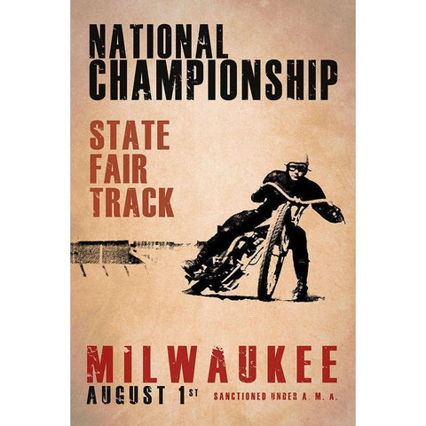 NationalChamps Milwaukee Black Modern Wood Framed Art Print by Rogan, Mark