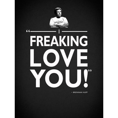 I Love You Black Modern Wood Framed Art Print by Rogan, Mark