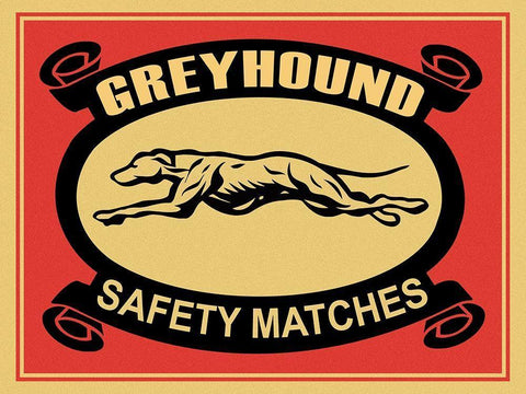 Greyhound Safety Matches White Modern Wood Framed Art Print with Double Matting by Rogan, Mark