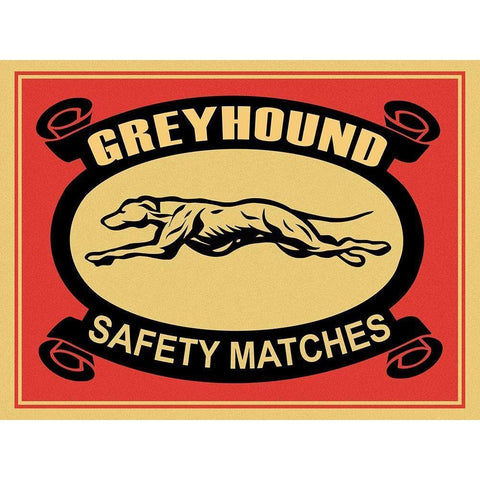 Greyhound Safety Matches Gold Ornate Wood Framed Art Print with Double Matting by Rogan, Mark