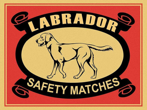 Labrador Safety Matches Black Ornate Wood Framed Art Print with Double Matting by Rogan, Mark