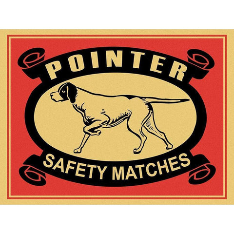 Pointer Safety Matches Black Modern Wood Framed Art Print with Double Matting by Rogan, Mark