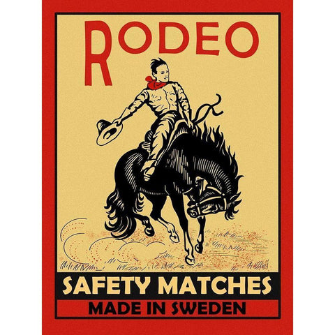 Rodeo Safety Matches Black Modern Wood Framed Art Print with Double Matting by Rogan, Mark