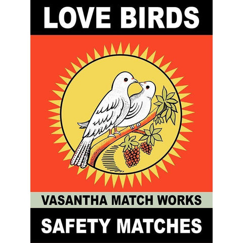 Love Birds White Modern Wood Framed Art Print by Rogan, Mark