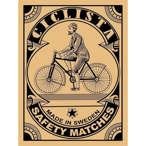 The Ciclist Matches White Modern Wood Framed Art Print by Rogan, Mark