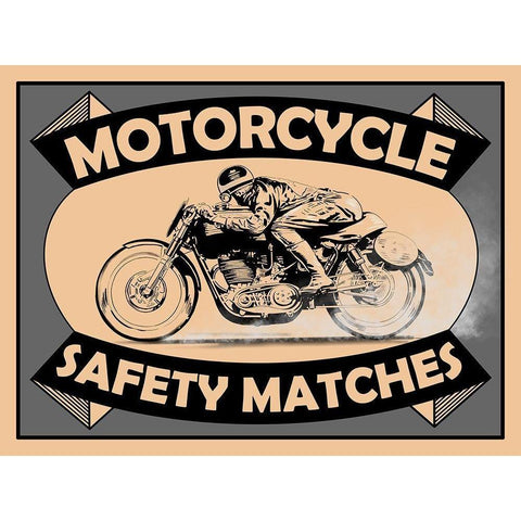 Motorcycle Safety Matches Gold Ornate Wood Framed Art Print with Double Matting by Rogan, Mark