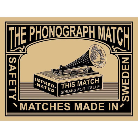 Phonograph Match White Modern Wood Framed Art Print by Rogan, Mark