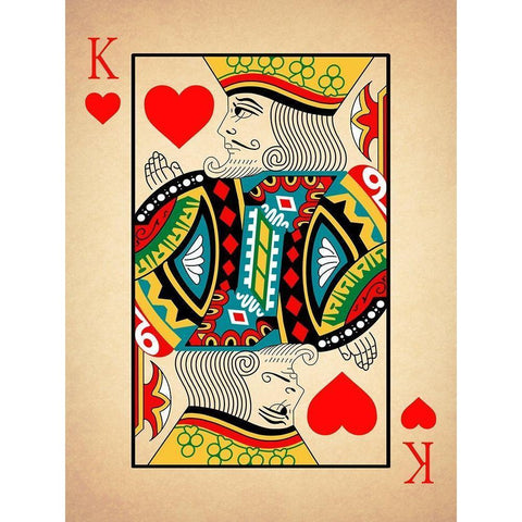 King of Hearts Gold Ornate Wood Framed Art Print with Double Matting by Rogan, Mark