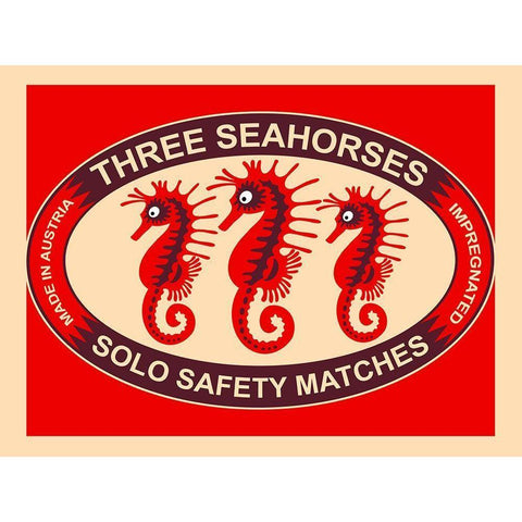 Three Seahorses Black Modern Wood Framed Art Print by Rogan, Mark