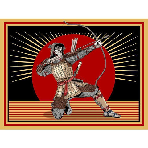 The Samurai Gold Ornate Wood Framed Art Print with Double Matting by Rogan, Mark