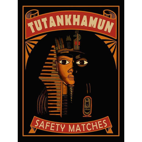 Tutankhamum Safety Matches Gold Ornate Wood Framed Art Print with Double Matting by Rogan, Mark