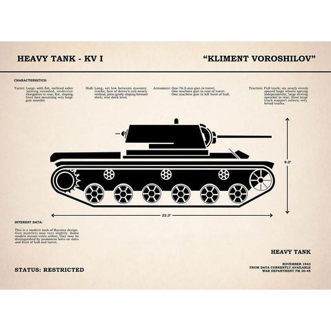 KV1 Heavy Tank Gold Ornate Wood Framed Art Print with Double Matting by Rogan, Mark