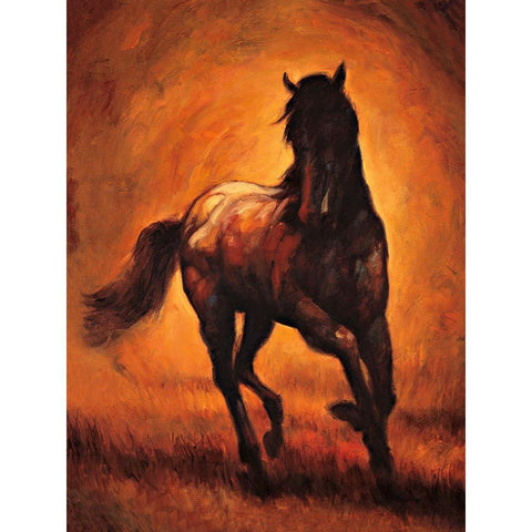 Stallion I White Modern Wood Framed Art Print by Vargas, Ricardo