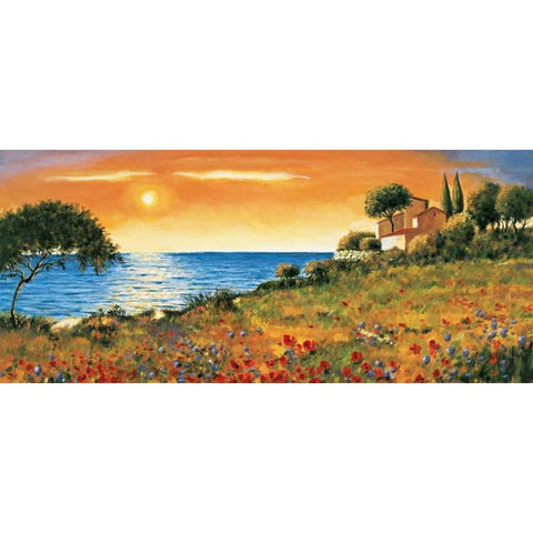 Sunlight Coast White Modern Wood Framed Art Print by Leblanc, Richard