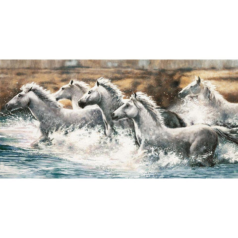 Running Wild White Modern Wood Framed Art Print by Steele, Ralph