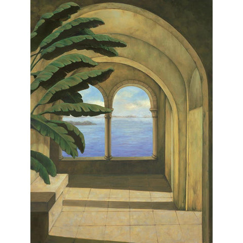 Ocean Villa I Black Modern Wood Framed Art Print with Double Matting by Blanco, Samuel