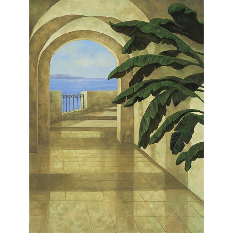 Ocean Villa II Black Modern Wood Framed Art Print with Double Matting by Blanco, Samuel