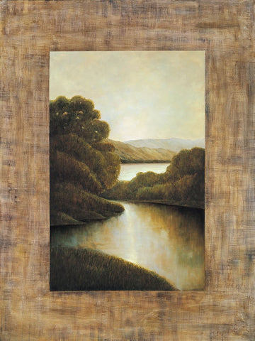 Morning light II White Modern Wood Framed Art Print with Double Matting by Blanco, Samuel