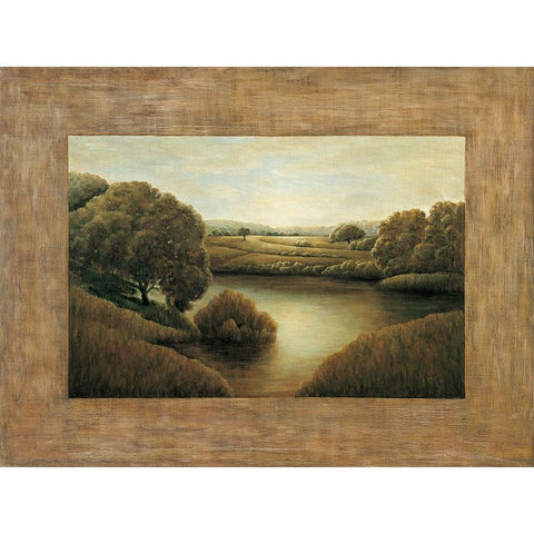 Lake View II White Modern Wood Framed Art Print by Blanco, Samuel