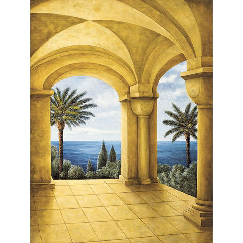 Ocean View III Black Modern Wood Framed Art Print with Double Matting by Blanco, Samuel