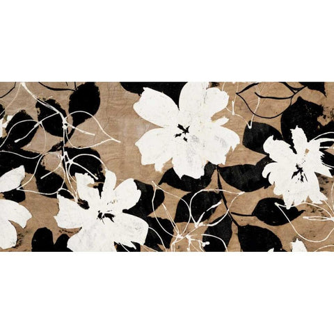 Ensemble de Fleurs Black Modern Wood Framed Art Print with Double Matting by Cailler, Sylvie