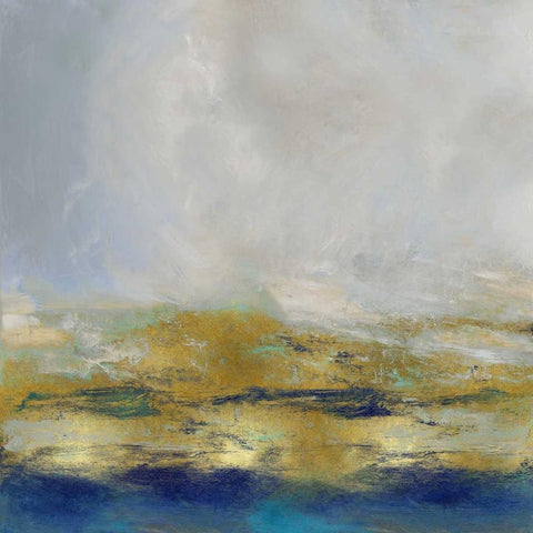 Terra in Aqua Black Modern Wood Framed Art Print by Messina, Jake