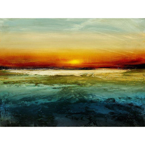 Setting Sun White Modern Wood Framed Art Print by Messina, Jake